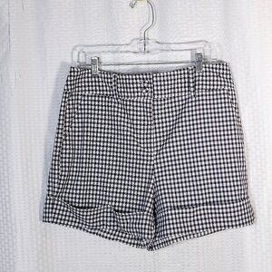 7th Avenue Design Studio Size 12 blue/white windowpane check cuffed shorts